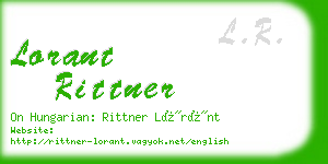 lorant rittner business card